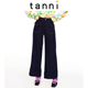 宽松高腰长裤 tanni新纯色复古直筒休闲裤 时尚 TL11PA005A