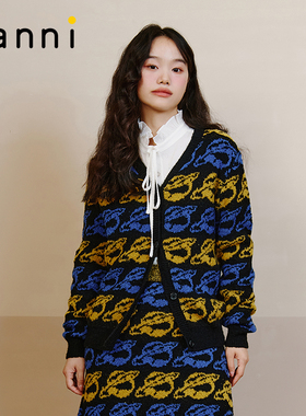 tanni秋冬新品短款撞色通勤淑女针织开衫TL31KN602A