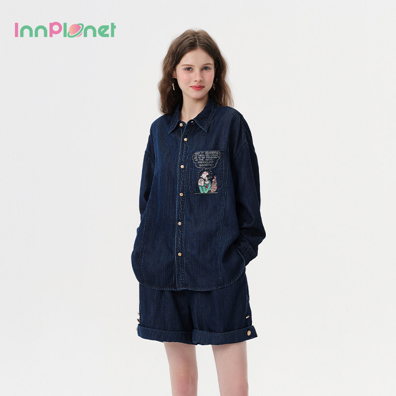 innplanet大力水手复古牛仔衬衫