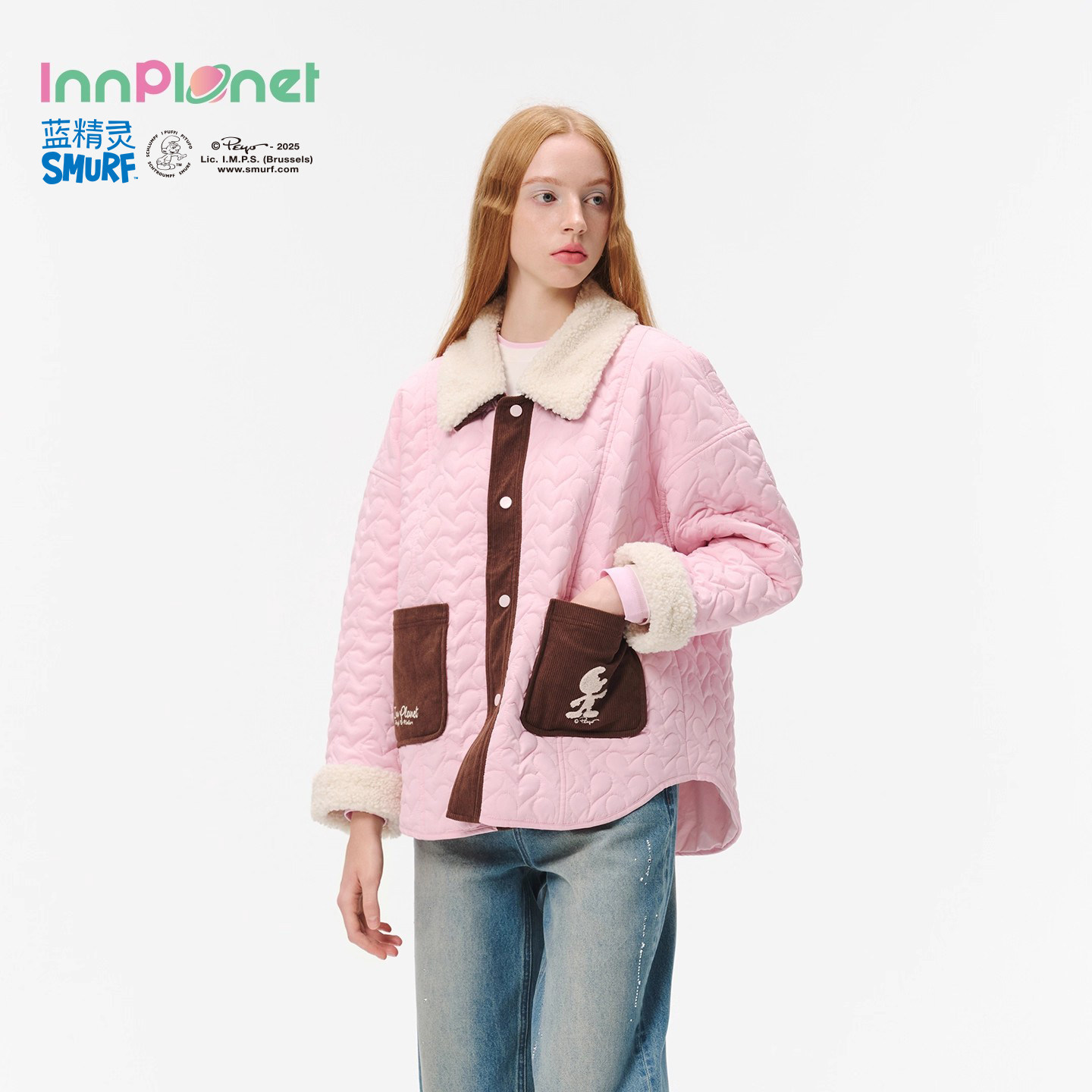 innplanet25秋冬新款蓝精灵系列甜美羊羔毛领保暖棉服PO31CJ821A,女装/女士精品,棉衣/棉服,淘宝优惠券,粉丝福利购,淘宝优惠卷