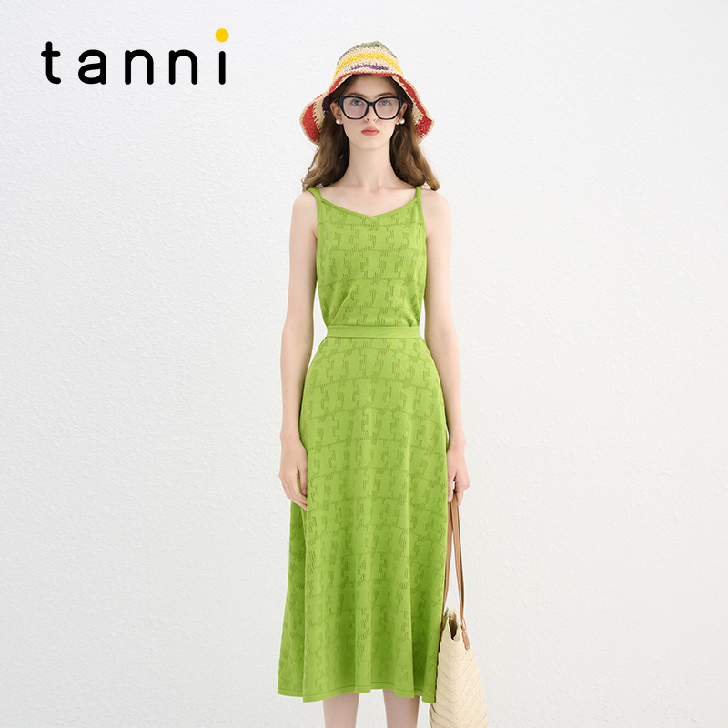 tanni温柔慵懒假两件针织连衣裙