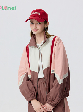 innplanet2026春新款潮流运动轻户外立领撞色廓形外套PP11OW021A