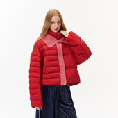 tanni25冬新款 日常休闲针织拼接设计立领短款 羽绒服TO31DJ017A