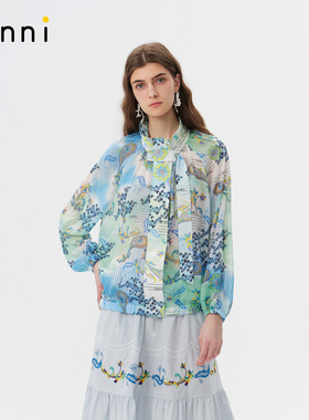 tanni25夏新款佩斯利印花轻薄立领宽松显瘦上衣外套TO11OW151A