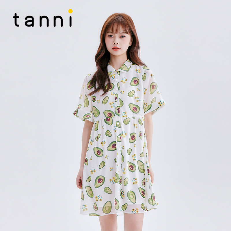 tanni甜美减龄水果衬衫连衣裙