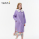 tanni25新款 文艺复古蕾丝娃娃领直筒版 型紫色羊毛大衣TO31CO011A