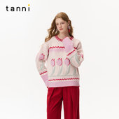 tanni2026年春新款 温柔慵懒风郁金香套头针织衫 毛衣TO31KN035A