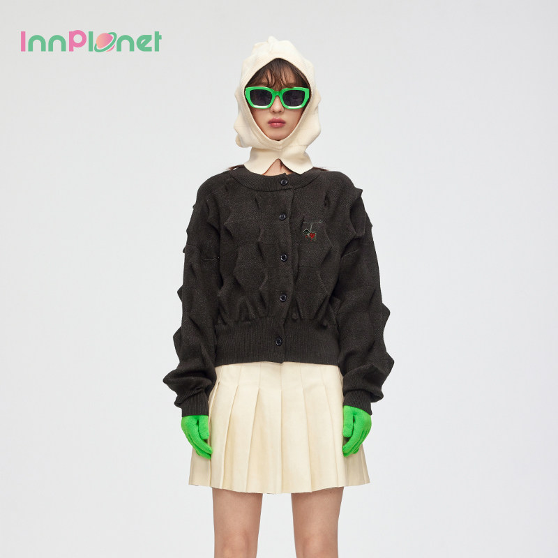 innplanet百搭休闲短款针织外套