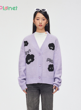 innplanet早秋新款艺术家合作休闲宽松针织开衫外套PN31KN866A