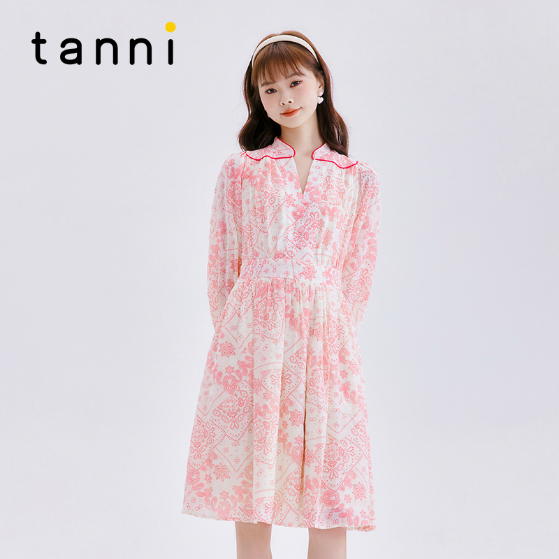 tanni气质法式宽松显瘦连衣裙
