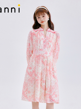 tanni新款气质法式浪漫宽松显瘦连衣裙TM11DR609A