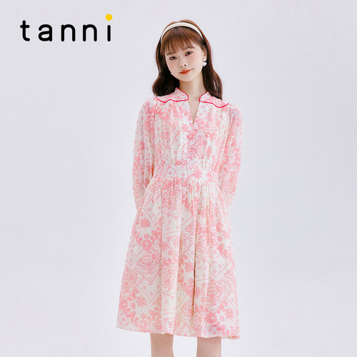 tanni气质法式宽松显瘦连衣裙