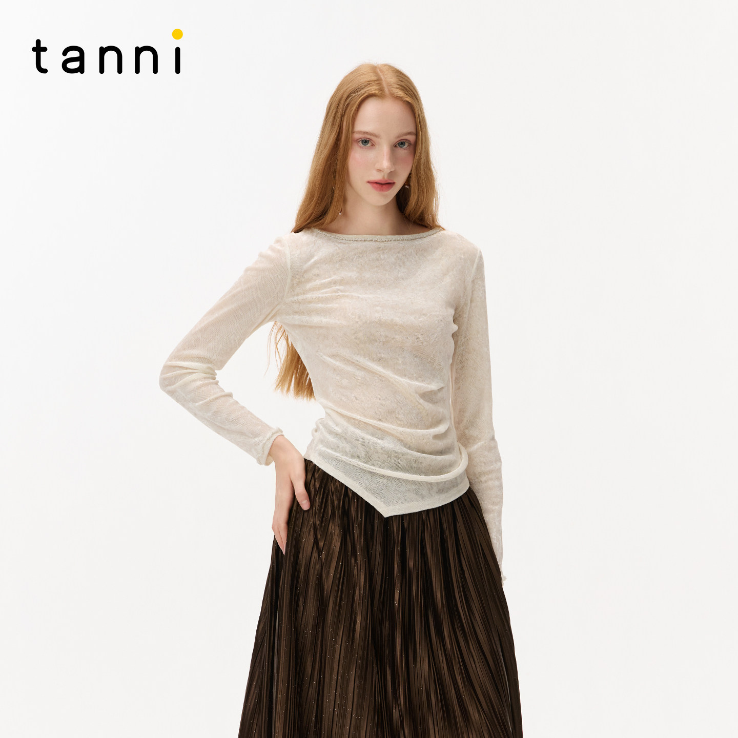 tanni25秋冬新款浪漫极简风显瘦轻薄长袖上衣打底衫女TO31BL015A,女装/女士精品,衬衫,淘宝优惠券,粉丝福利购,淘宝优惠卷