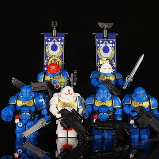 新款战锤极限战士老兵士官长药剂师战线兵拼装积木人仔玩具DLL016