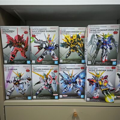 万代高达Q版模型 SDEX 空战强袭自由独角兽飞翼零式红异端BB战士