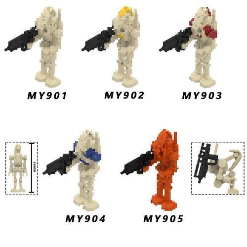 外贸货品MY901-905星球系列战斗机器人拼装积木人仔玩具袋装批发