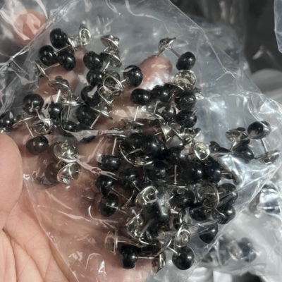1公分针长黑色纯色系花边扣