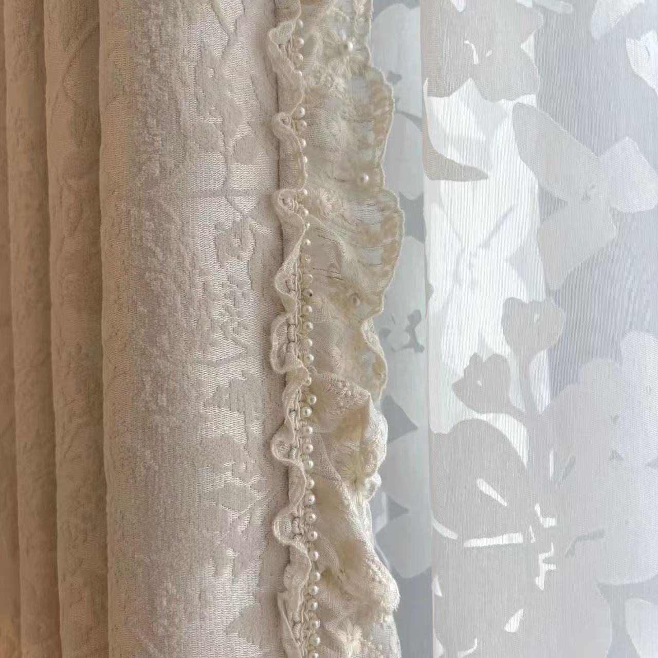 铃兰花语珍珠棉麻钉珠花边