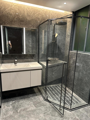 JOMOO九牧2448门店爆款轻奢浴室柜可耐丽美妆镜柜一体洗手池套装