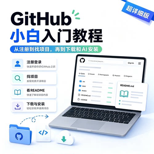 GitHub零基础入门教程新手程序员开源项目代码下载使用