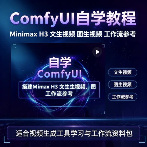 ComfyUI视频生成教程MinimaxH3文生图生工作流学习资料