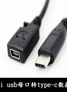 Type-C 3.1公转mini5p USB母数据线 Typec转T口充电线 乐视转接线