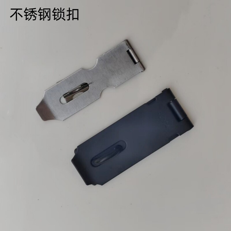 不锈钢锁扣搭扣可带锁老式门扣加厚锁牌黑色门搭大门鼻无孔抽屉扣