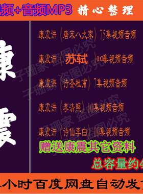 康震讲唐宋八大家李清照苏轼李白杜甫资料视频百家讲坛音频MP3