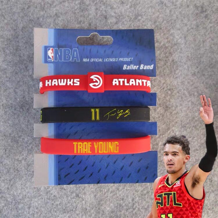 篮球星老鹰11号 特雷杨trae young签名夜光运动手环硅胶腕带球迷