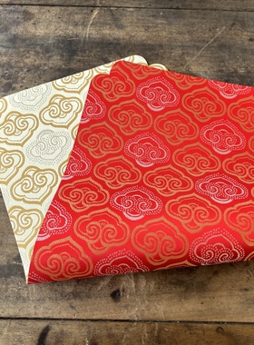 红金祥云茶席 大红色布艺桌旗 新年喜庆茶垫中式茶桌布双面主人席