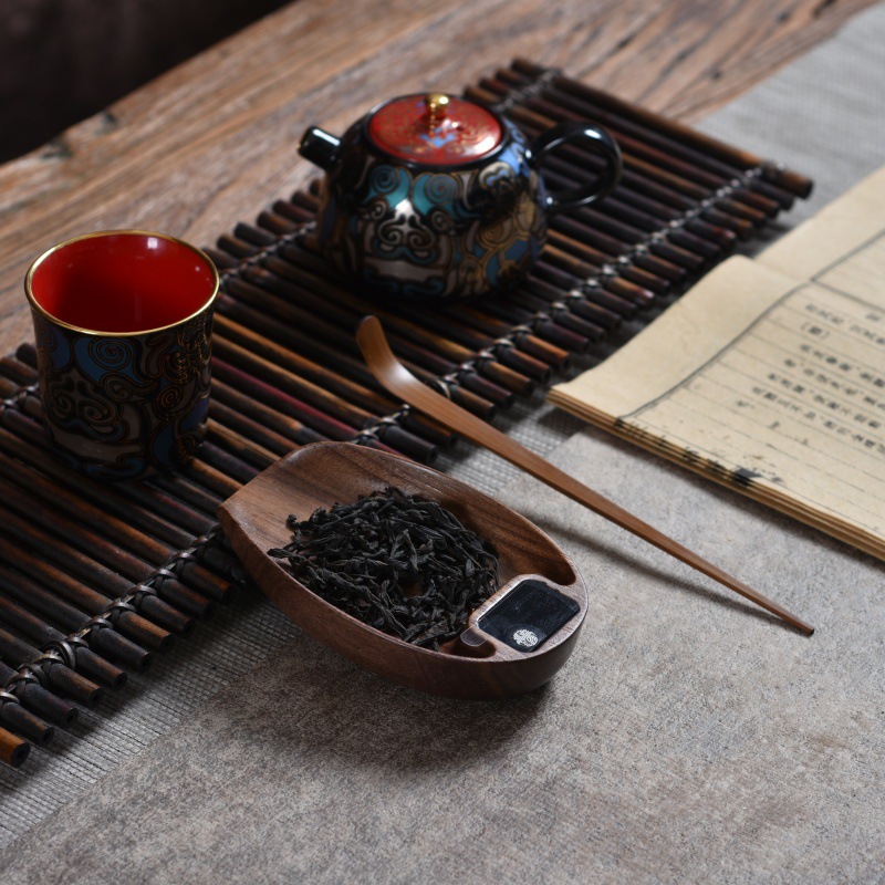 胡桃木电子秤实木茶秤电子茶则茶叶称克数电子秤普洱茶荷量茶器