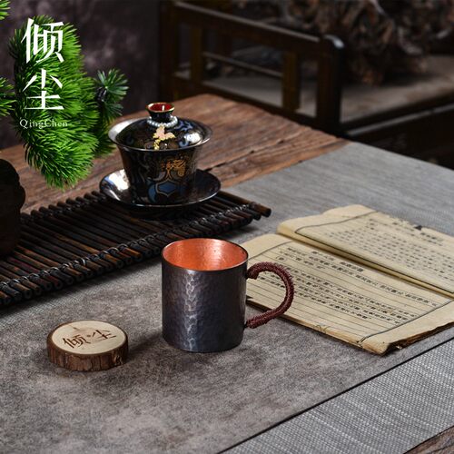 紫铜茶杯手工纯铜品茗杯