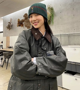 Rosatown|Barb*ur无蜡夹克 军绿色工装外套 复古灯芯绒领 格纹