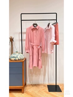 A字通勤气质显瘦长袖 式 连衣裙 醋酸垂坠系带衬衫 意大利