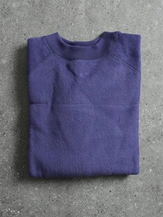 26早春 柔软磨毛针织 日式宽松插肩袖素色套头卫衣