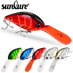 石斑专杀路亚饵深潜海钓浮水长舌摇滚小胖子假饵黑鲷红油潜水4米+