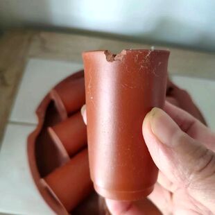 瑕疵八九十年代宜兴紫砂一厂45cc内紫外红高闻香杯随机发可做花插