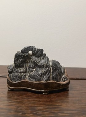 灵璧精品莲花石案头镇宅小摆件