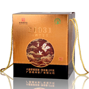 三鹤六堡茶[金满箩] 2022年特级原箩紧压茶2kg黑茶广西梧州茶厂