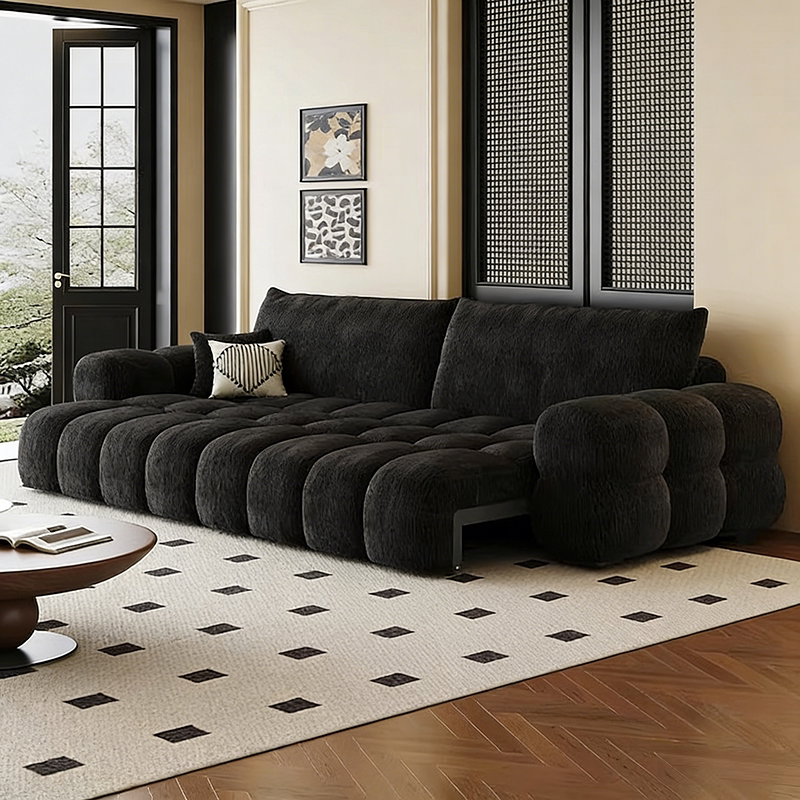 可拆洗雪尼尔沙发布艺现代客厅棉花糖云朵泡芙沙发