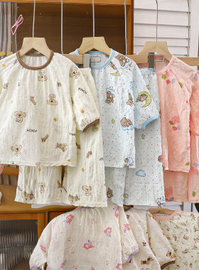 儿童睡衣套装夏季薄款女宝宝可爱家居服短袖短裤公主风空调服夏装