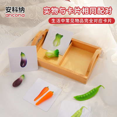 安科纳ancona 0-3岁卡片配对 实物与卡片 相同配对 蒙氏语言教具