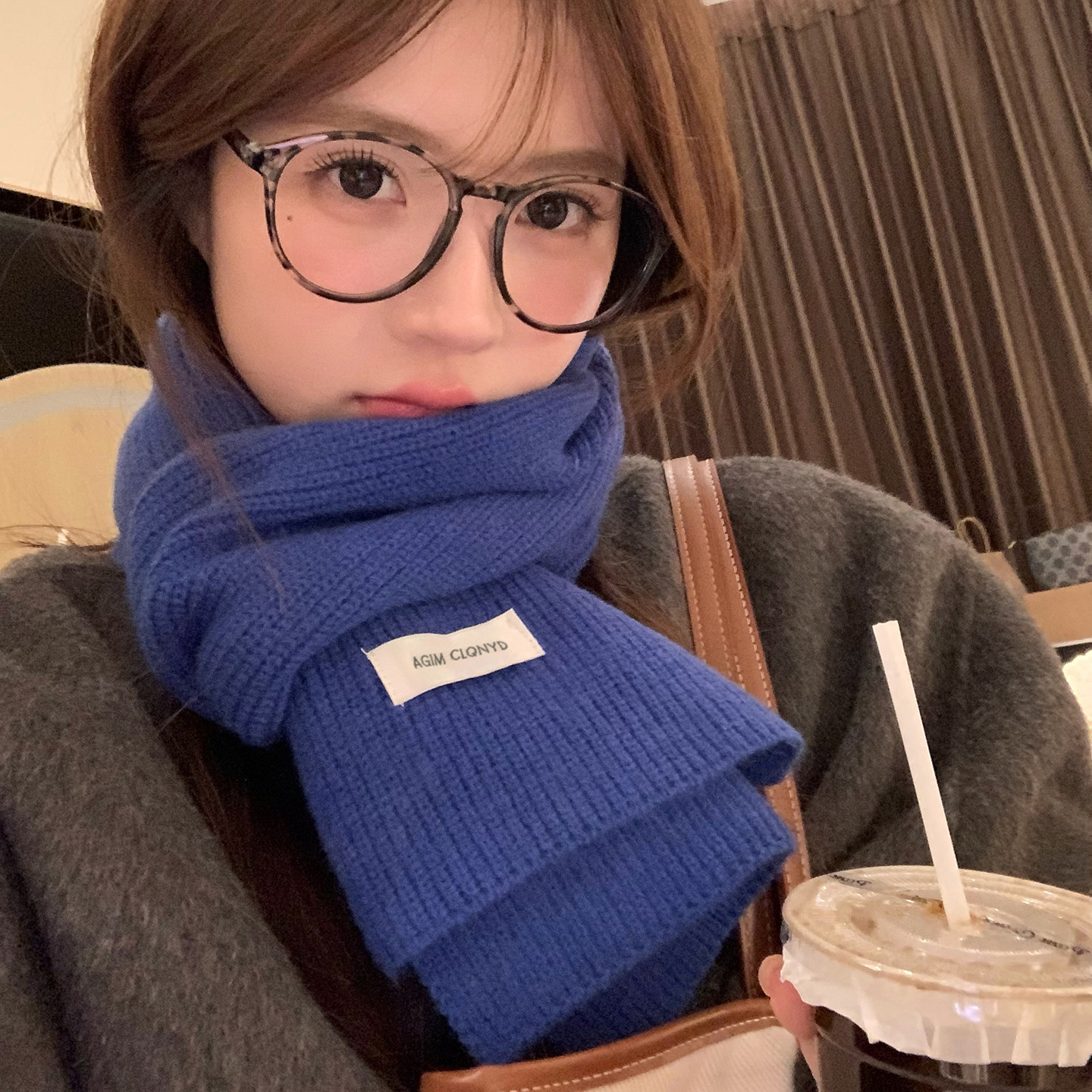 吴皮皮 高定版克莱因蓝纯色围巾女冬,服饰配件/皮带/帽子/围巾,围巾/丝巾/披肩,淘宝优惠券,粉丝福利购,淘宝优惠卷