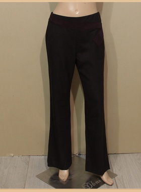 品牌女装样衣灰黑色羊毛高腰长裤春秋初夏款微喇精致做工特价