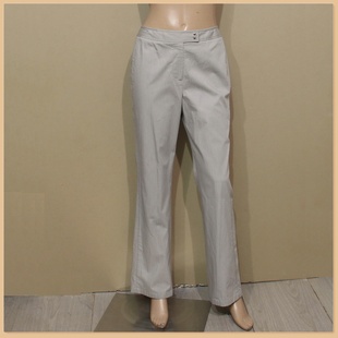直筒高腰弹力淑女超值 春夏季 品牌公司女装 样衣依兰灰色棉质长裤