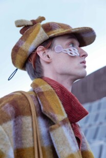 在途 丹麦设计潮牌Henrik Vibskov秋冬Fisherman可调节毛呢帽子