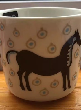 (上海仓现货) Marimekko Musta Tamma手握杯 黑马