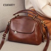 真皮轻奢手提波士顿女包2026新款 高级感女士休闲宽肩带单肩斜挎包