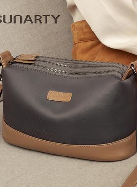 多层包包女士2025新款时尚牛津布大容量轻便防水中年妈妈包斜挎包