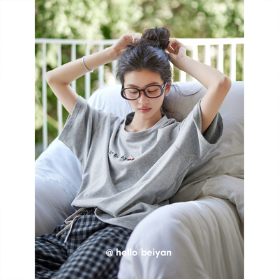 睡衣女夏季凉感莫代尔棉家居服